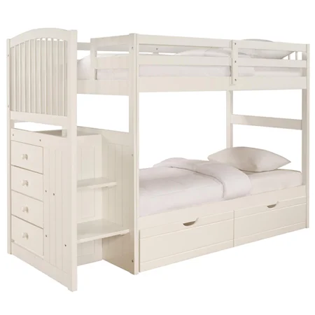 Twin Over Twin Chest End Bunk Bed with Storage Drawers